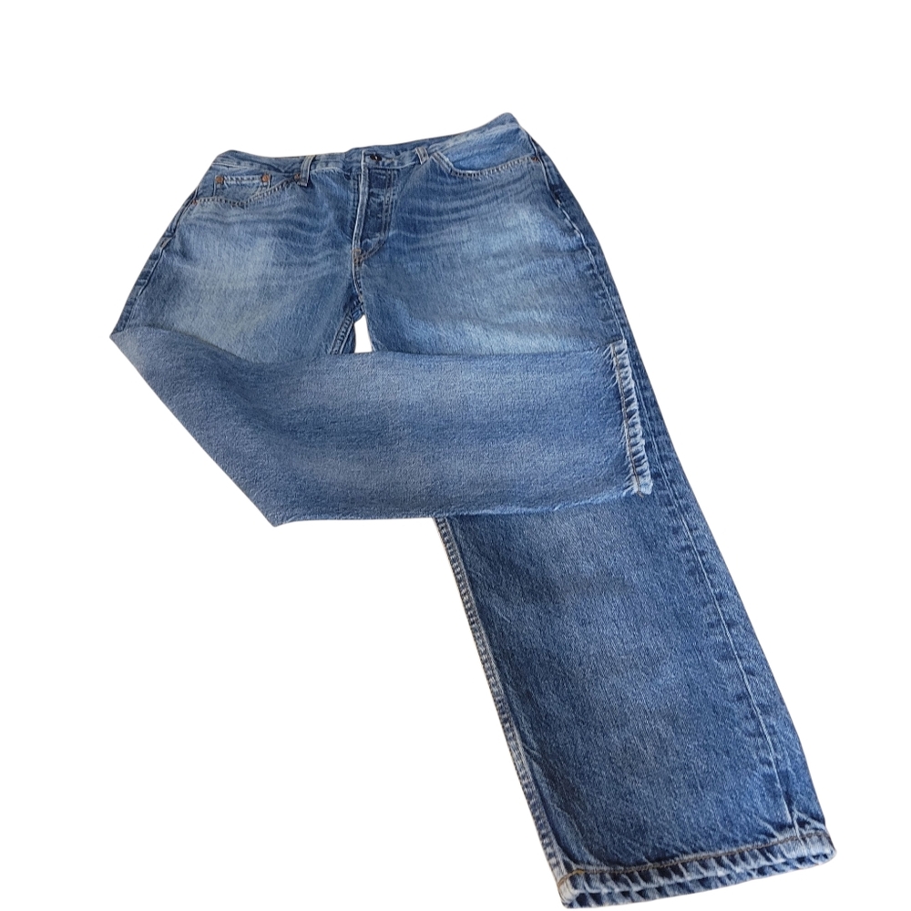 Re/Done Blue Boyfriend Jeans - Picture 2 of 11